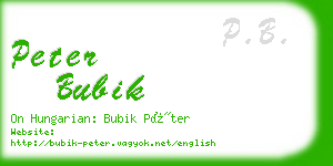 peter bubik business card